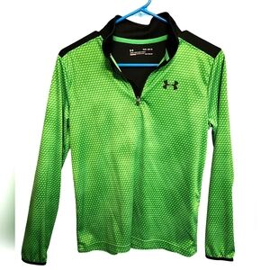 Under Armour Kids Rashguard - Black and Lime Green